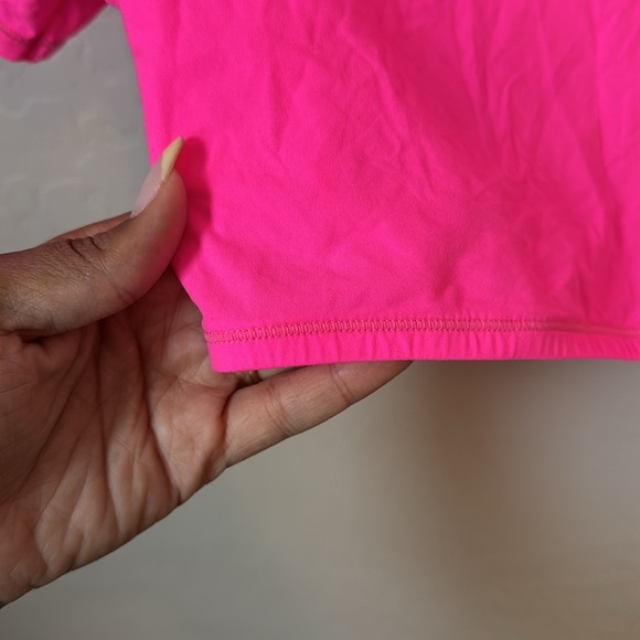 SKIMS Fits Everybody Super Cropped Tee Shirt Neon Pink L - Picture 3 of 5
